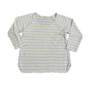 LAKE Pajama Three Quarter Sleeve Striped Top
